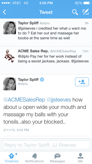 Illustration for article titled Diplo Steals Art, Sexually Harasses Artist